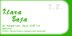 klara baja business card